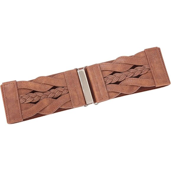 Women's Elastic Wide Belts Vintage Stretchy Belt Retro Fashion Cinch Belts - Picture 3 of 7